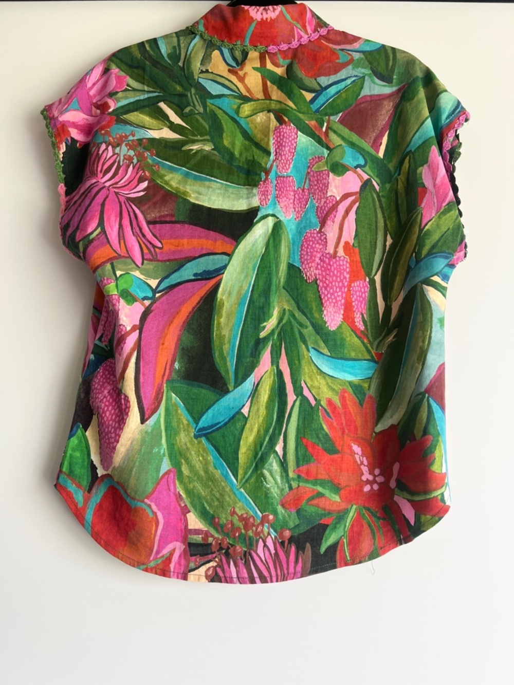 FARM Rio Jardin De Reve Shirt Size XS NWT Tropical Linen Multicolor - Picture 6 of 16